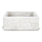 Lavello da esterno in cemento bianco effetto mattoncini cm 80x40x20h cm modello Eolie