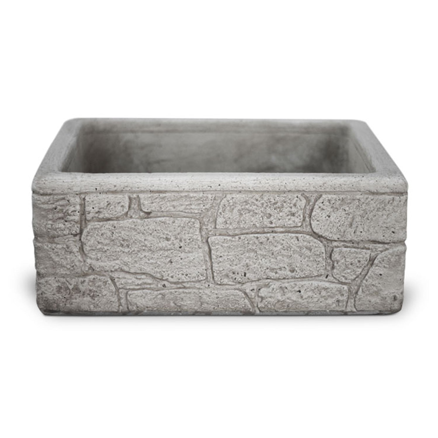 Lavello da esterno in cemento grigio effetto mattoncini cm 50x40x20h cm modello Eolie