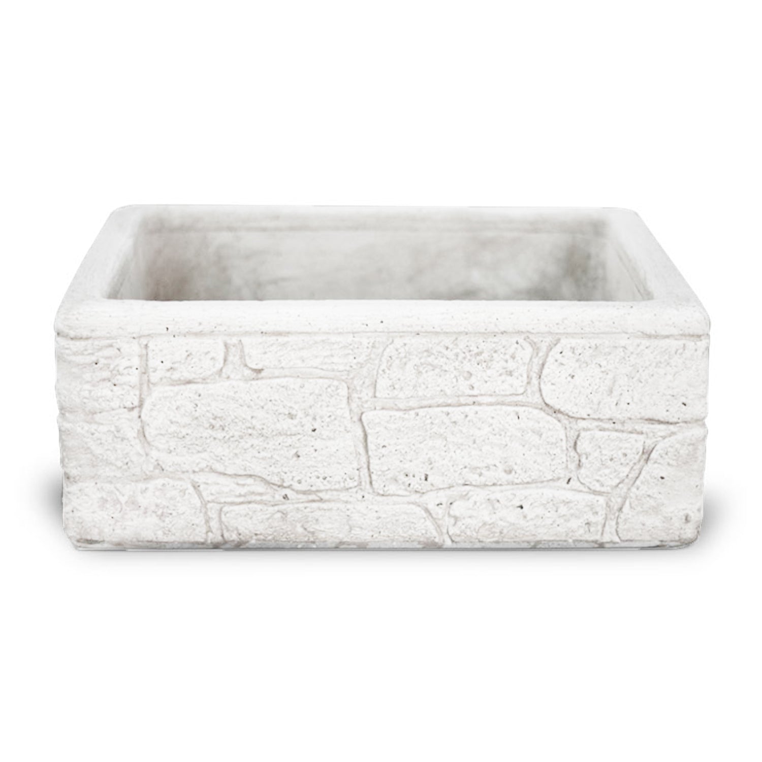 Lavello da esterno in cemento bianco effetto mattoncini cm 50x40x20h cm modello Eolie