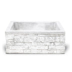 Lavello da esterno in cemento bianco effetto mattoncini cm 80x40x20h cm modello Sicily