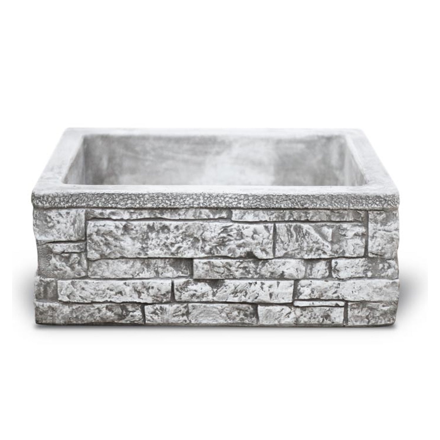 Lavello da esterno in cemento grigio effetto mattoncini cm 50x40x20h cm modello Sicily