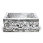 Lavello da esterno in cemento grigio effetto mattoncini cm 100x52x20h cm modello Sicily