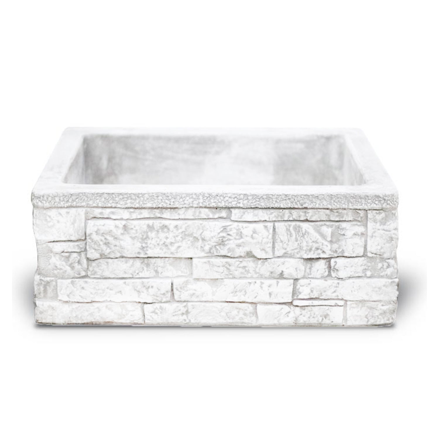 Lavello da esterno in cemento bianco effetto mattoncini cm 50x40x20h cm modello Sicily