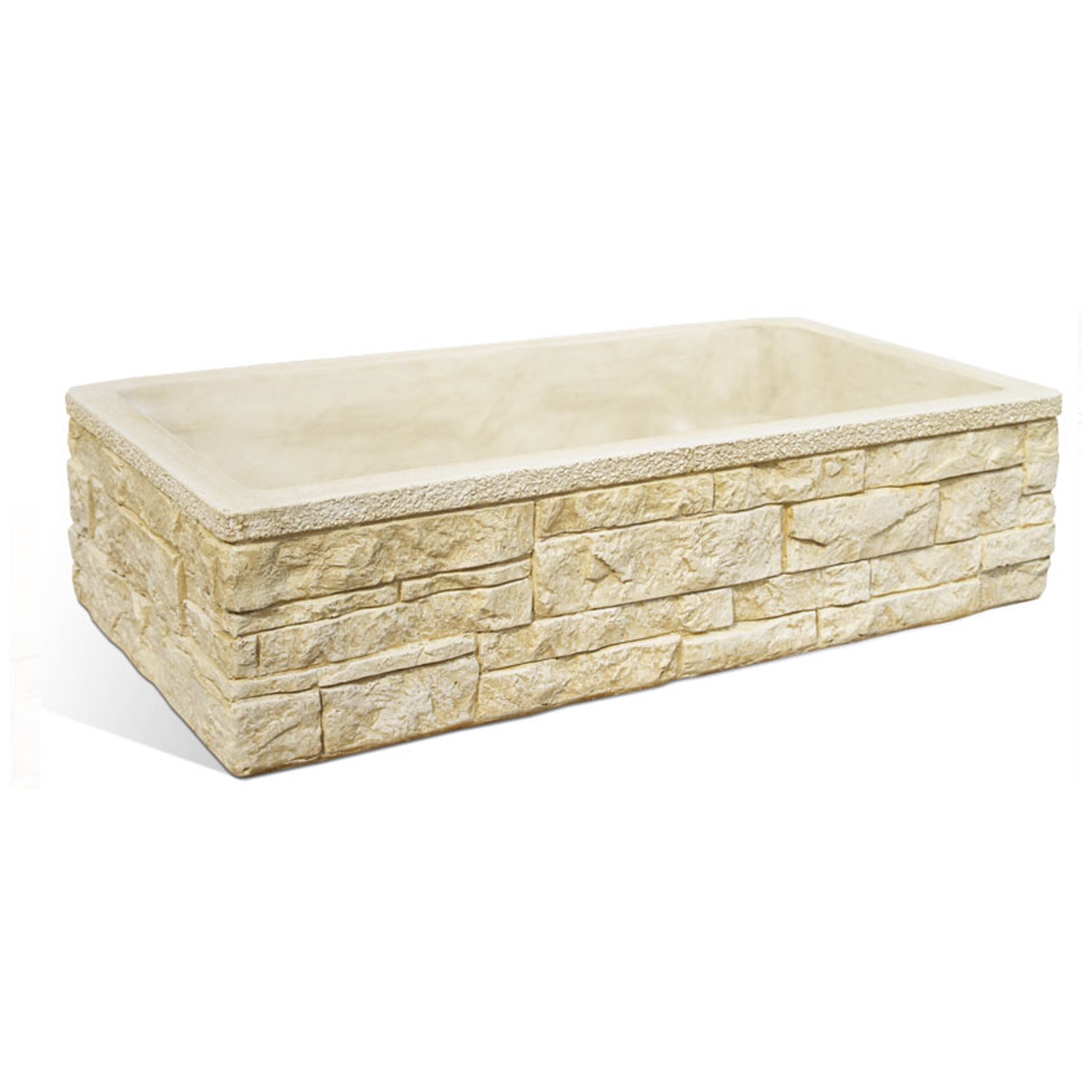 Lavello da esterno in cemento nocciola effetto mattoncini cm 80x40x20h cm modello Sicily