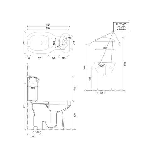 Wc con cassetta monoblocco ideale per per persone con disabilitÃ  e persone anziane
