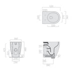 Vaso filomuro 52x36 cm altezza h48 cm serie Dream di Ceramica Galassia con sedile slim soft close