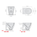 Vaso filomuro 56x36 cm scarico traslato serie Dream di Ceramica Galassia con sedile slim soft close