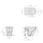 Coppia di sanitari filomuro 56x36 cm serie Dream di Ceramica Galassia con sedile soft close