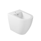 Coppia di sanitari filomuro 56x36 cm scarico traslato serie Dream di Ceramica Galassia con sedile soft close