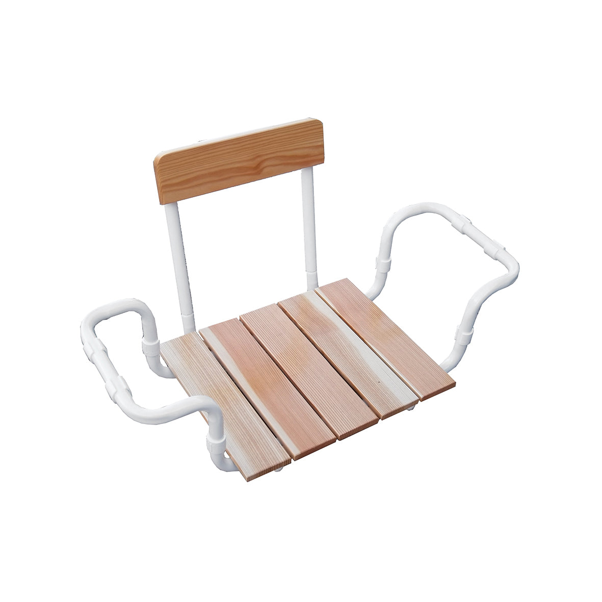 Sedile per vasca regolabile con schienale BathCore - Larice/Bianco