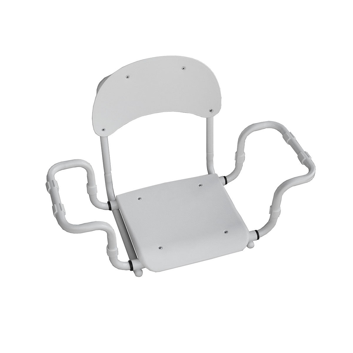 Sedile in polipropilene per vasca regolabile con schienale BathCore - Bianco
