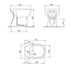 Bidet per anziani BathCore modello Consil 48 cm - Bianco