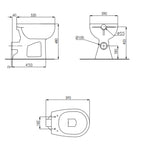 Vaso per anziani BathCore con scarico a muro modello Consil 48 cm - Bianco