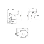 Vaso per disabili con apertura frontale BathCore con scarico a pavimento modello Consil 48 cm - Bianco
