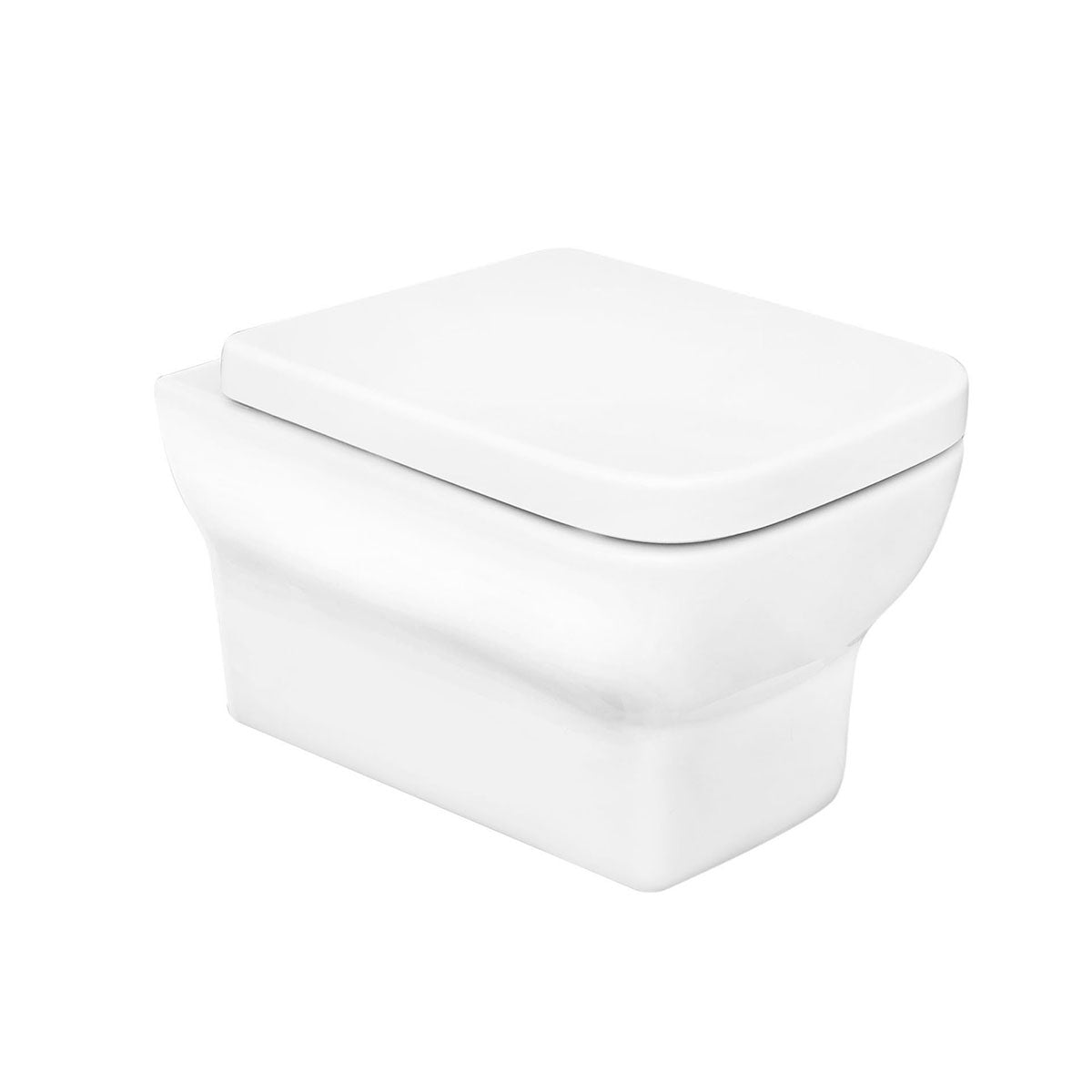 Vaso Sospeso Rimless BathCore serie Jasmine 44 cm con sedile - Bianco