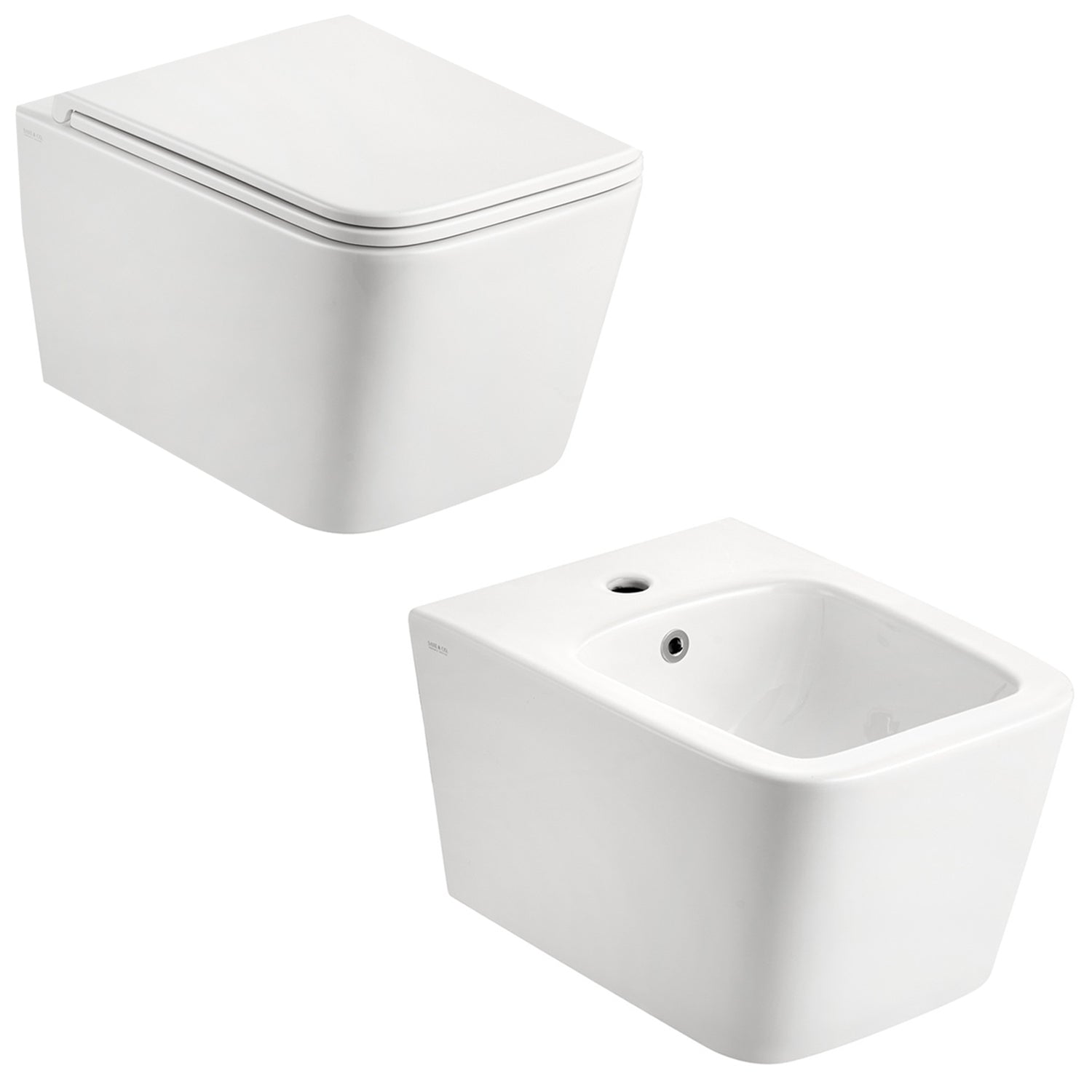 Sanitari bagno sospesi BathCore modello Velvet Rimless/Tornado Quiet 49x34 cm - Bianco