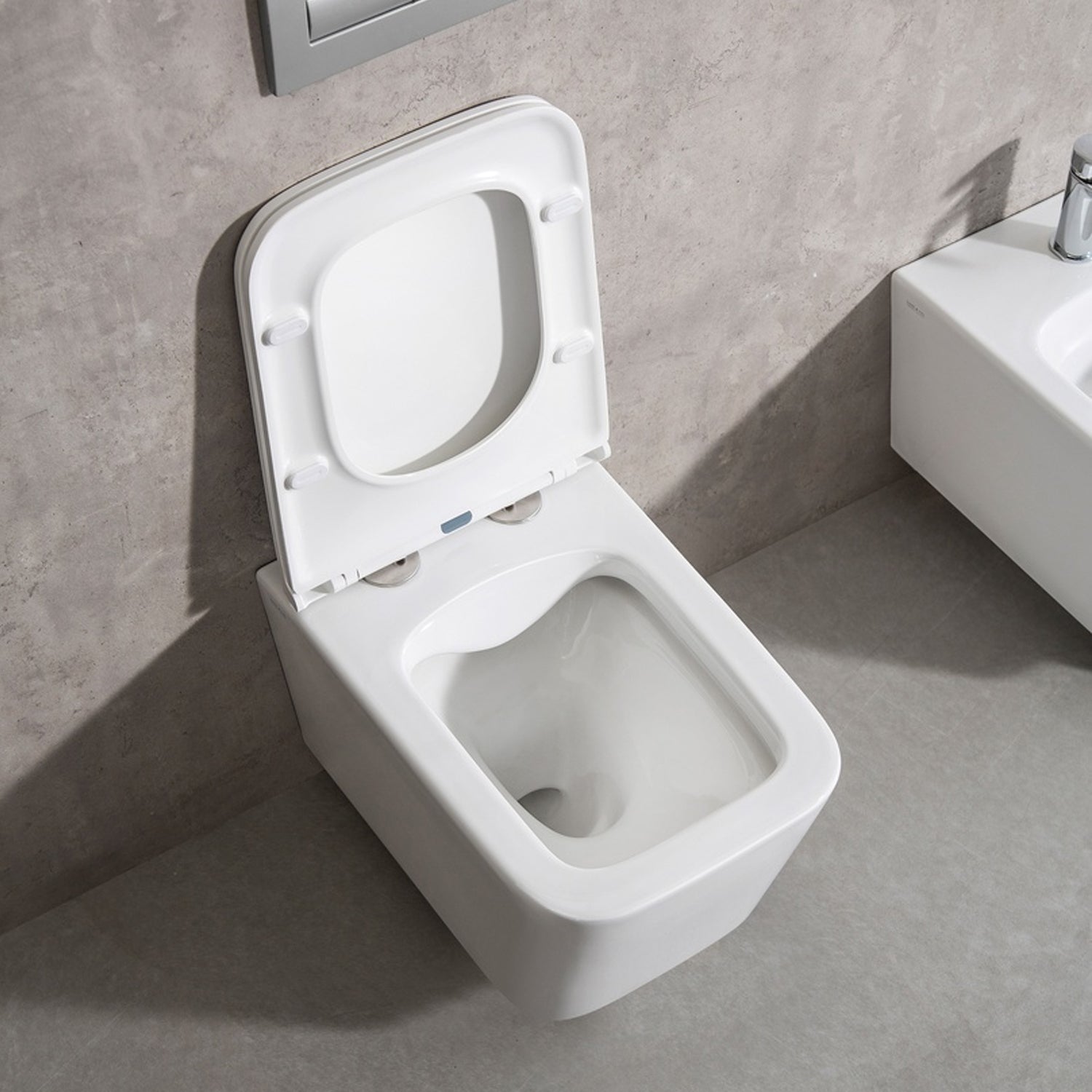 Sanitari bagno sospesi BathCore modello Velvet Rimless/Tornado Quiet 49x34 cm - Bianco