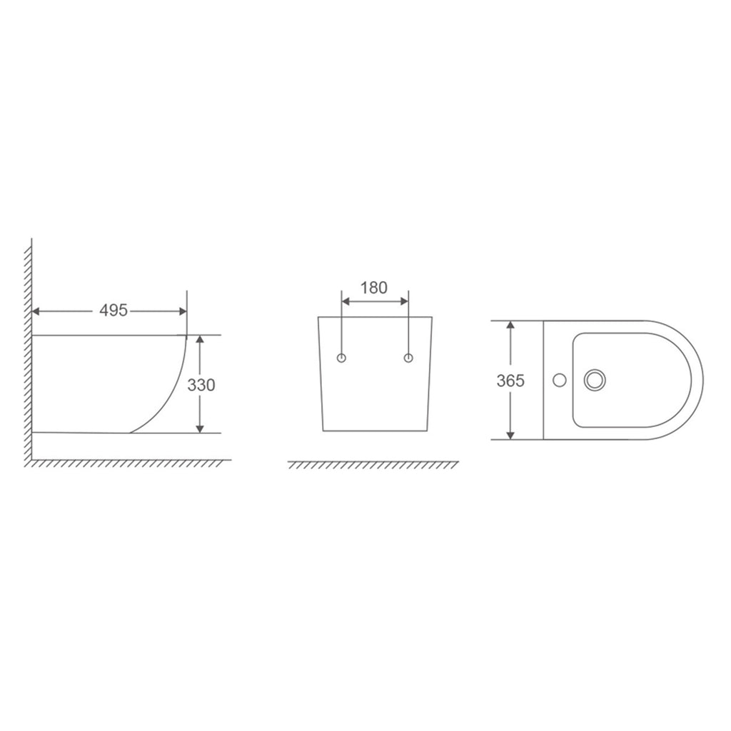 Sanitari bagno BathCore sospesi modello Serenity Rimless/Tornado Quiet 49.5x36.5 cm - Bianco