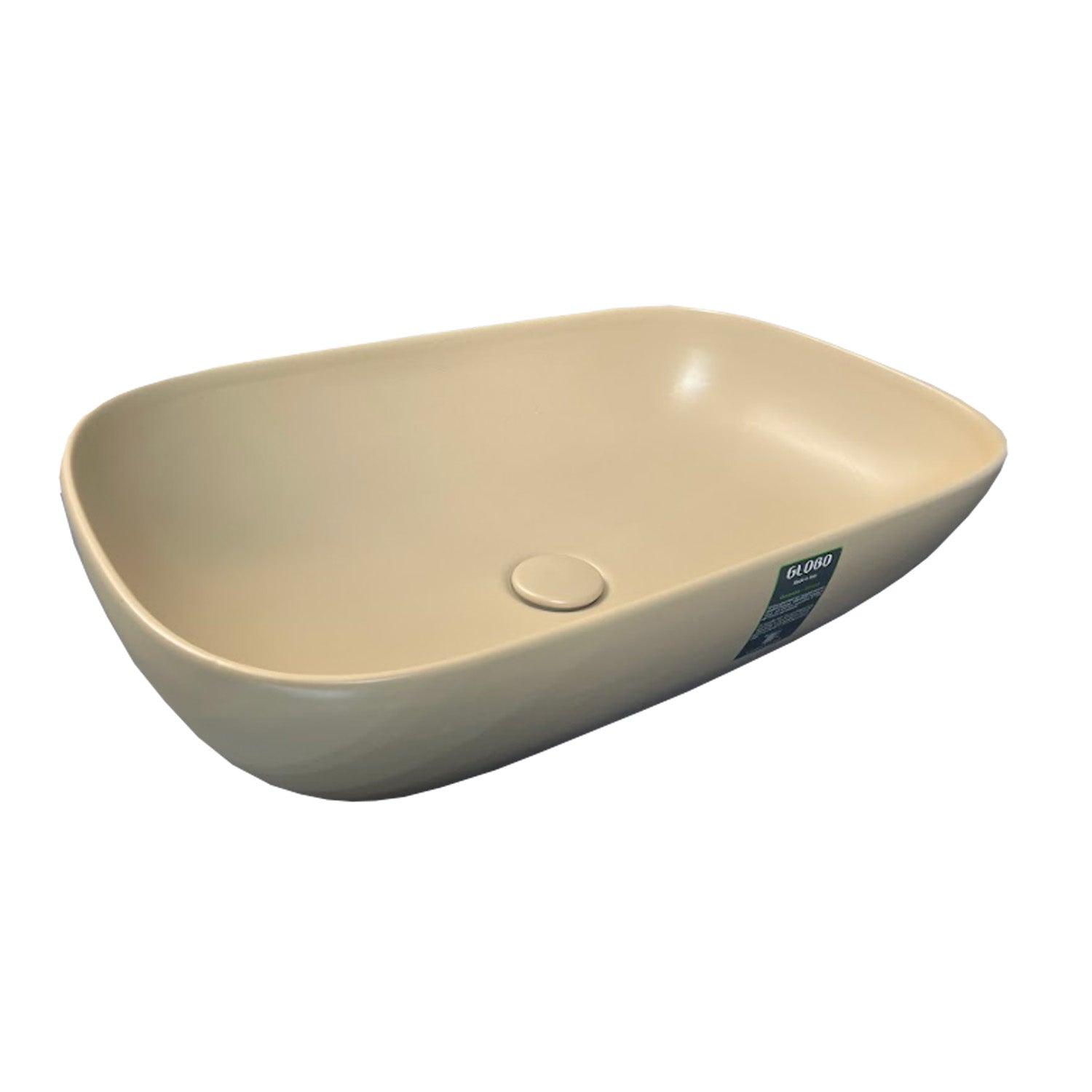 Lavabo da appoggio Globo Modello T-EDGE 60X38 cm finitura cachemire