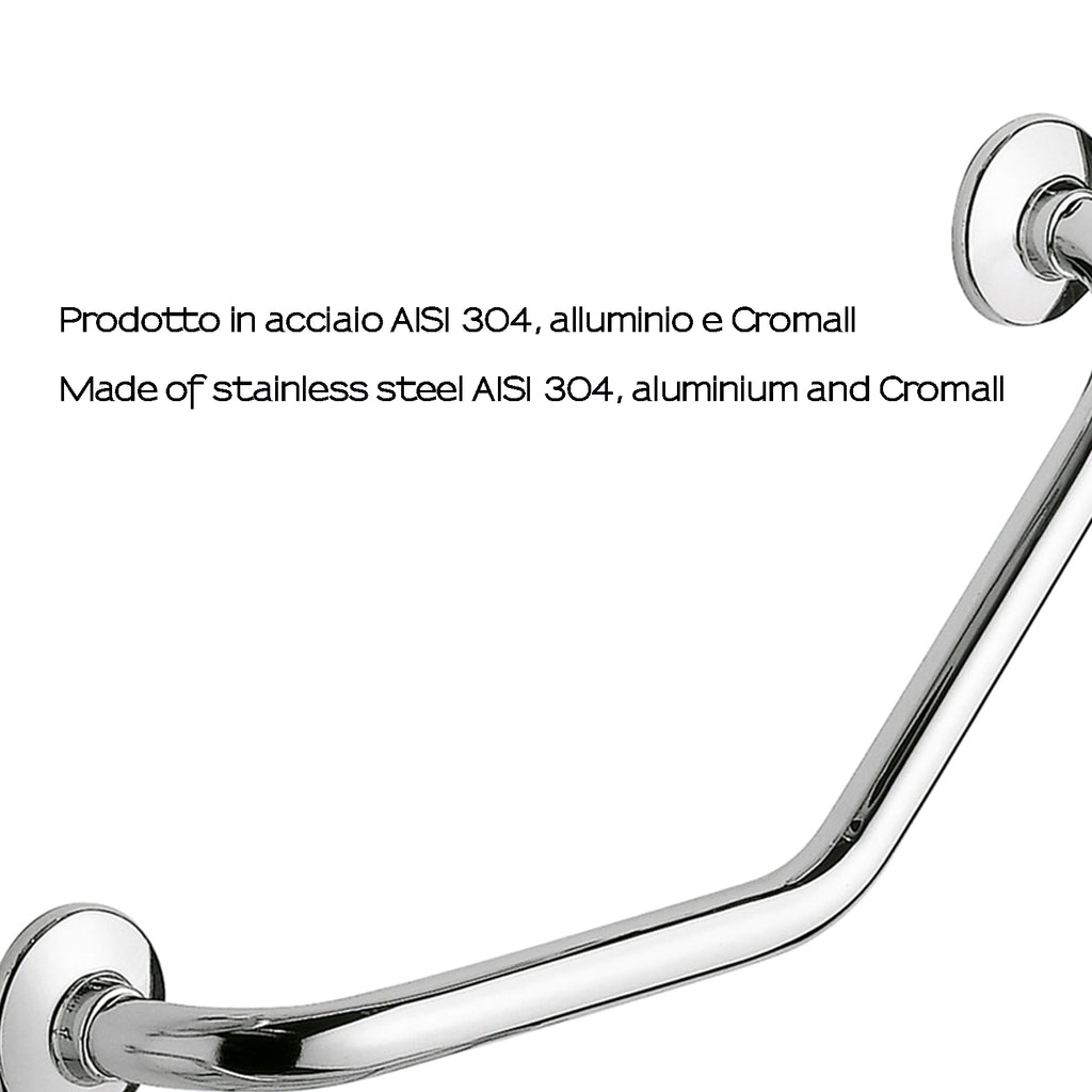 Maniglione inclinazione 135Â° Gedy modello Ascot per anziani e disabili - Cromato