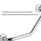 Maniglione inclinazione 135Â° Gedy modello Ascot per anziani e disabili - Cromato