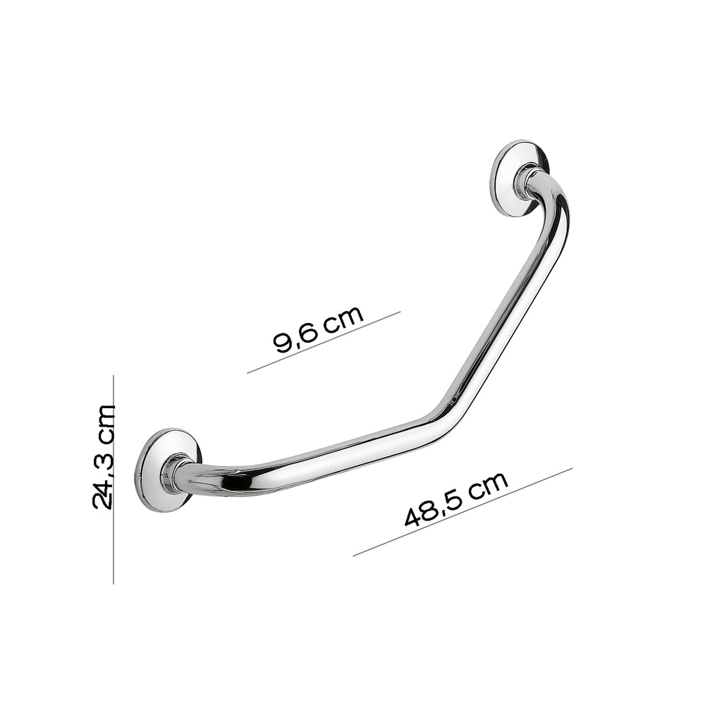 Maniglione inclinazione 135Â° Gedy modello Ascot per anziani e disabili - Cromato