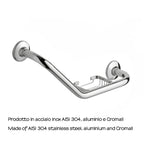 Maniglione inclinazione 135Â° Gedy modello Ascot con portasapone in filo reversibile - Cromato
