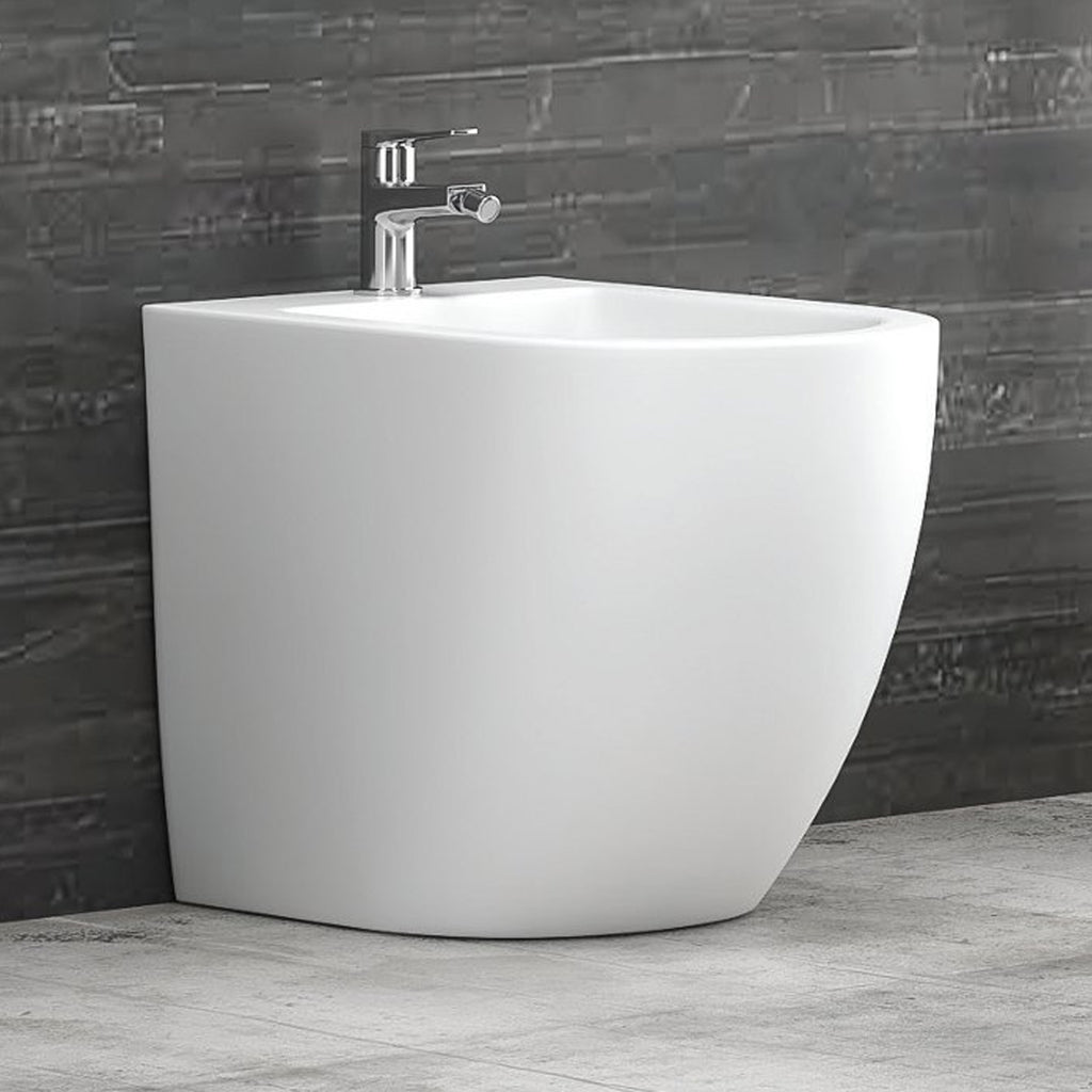 Sanitari bagno filomuro BathCore modello PureEssence Rimless/Tornado Quiet 57x36.5 cm - Bianco