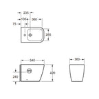 Coppia sanitari a terra BathCore serie Lunaria 54x36x42 cm - Vaso a terra + bidet a terra + copriwater
