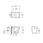 Sanitari a terra Bathcore serie Mars 54x36x42 cm - Coppia vaso e bidet con copriwater incluso