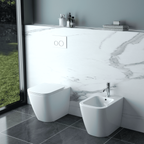 Sanitari a terra Bathcore serie Mars 54x36x42 cm - Coppia vaso e bidet con copriwater incluso