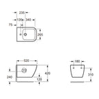 Coppia sanitari sospesi BathCore serie Etherea 42x52 cm - Vaso sospeso + bidet sospeso + copriwater
