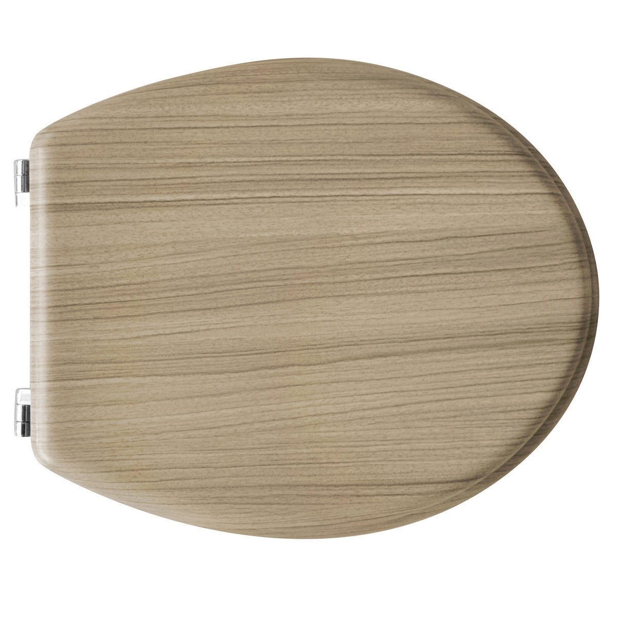 Sedile WC universale in legno di rovere con cerniere regolabili - 37 cm