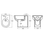 Coppia di sanitari filomuro Claim di Linpha Sanitary cm 37