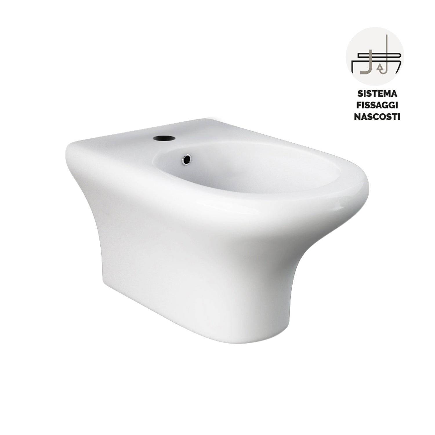 Coppia di sanitari sospesi Block di Rak Ceramics cm 37x52 bidet - wc senza brida e copriwater