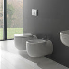 Coppia di sanitari sospesi Globo modello Olivia 55x37 cm con copriwater a chiusura rallentata