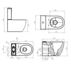 Vaso monoblocco filomuro Rimless modello Greta 65x38 cm con cassetta - Bianco