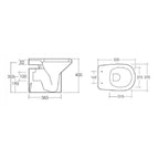 Vaso in porcellana modello Orient Ninfea con scarico a muro 52x37x40h cm - Bianco