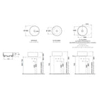 Lavabo rotondo Azzurra serie Aurea 40x40x17 cm - Bianco lucido