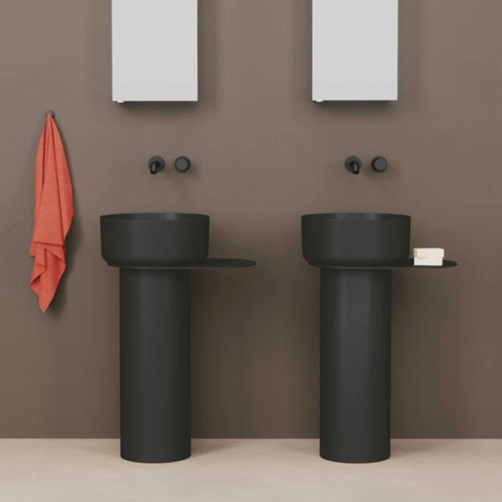 Lavabo rotondo Azzurra serie Aurea 40x40x17 cm - Bianco lucido