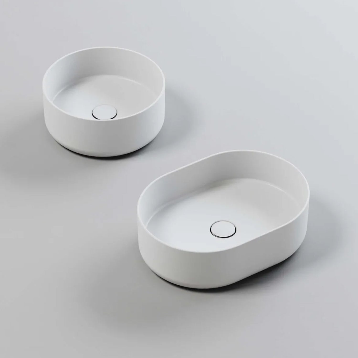 Lavabo rotondo Azzurra serie Aurea 40x40x17 cm - Bianco lucido