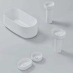 Lavabo rotondo Azzurra serie Aurea 55x40x17 cm - Bianco lucido