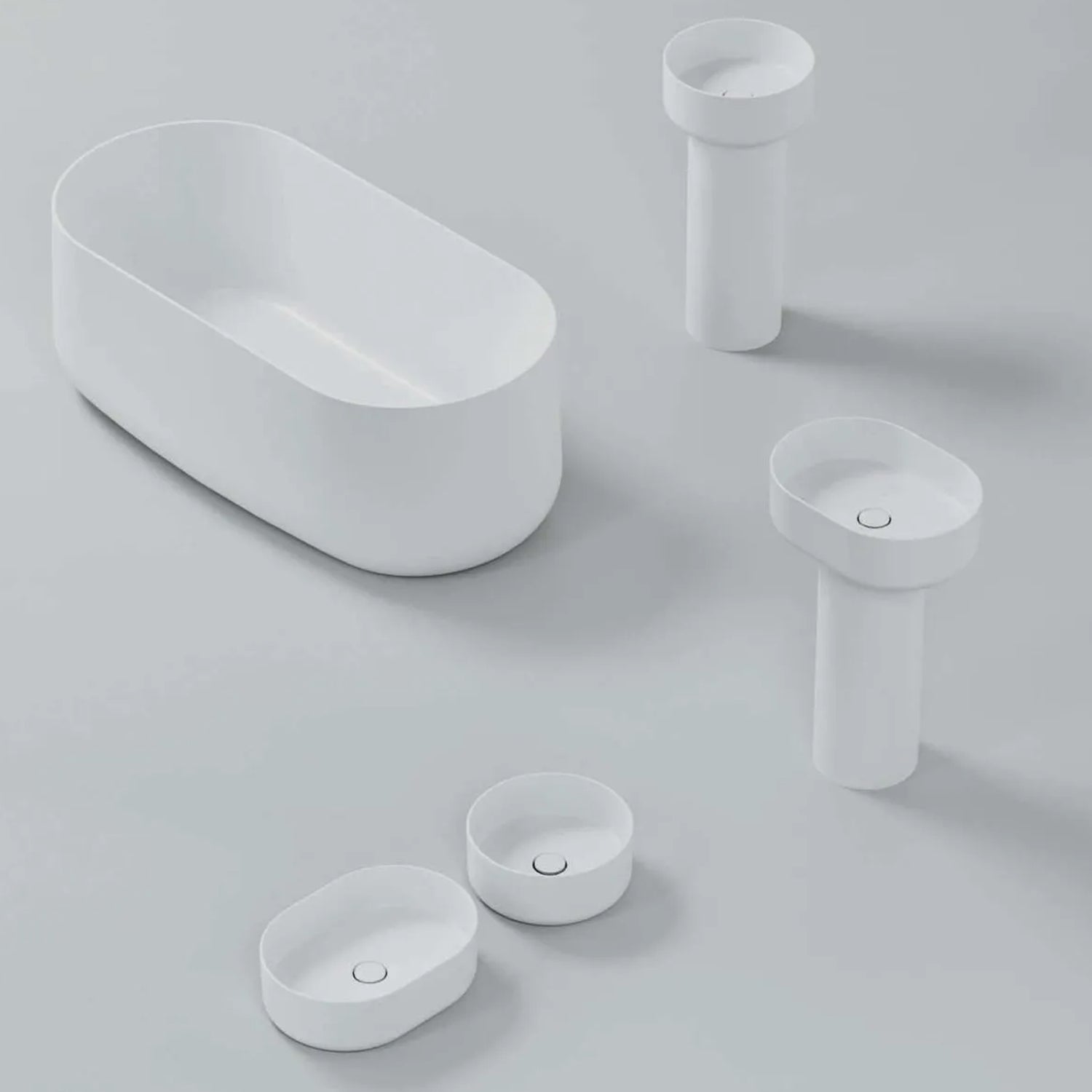 Colonna in ceramica di Azzurra serie Aurea Ã˜26x73 cm - Bianco lucido