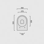 WC filomuro scarico traslato Domus Falerii collezione Multipla 52x36 cm con copriwater bianco lucido