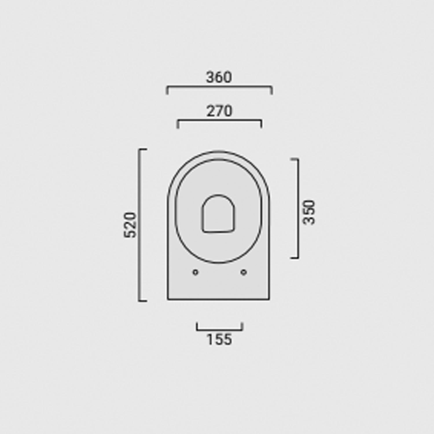 WC filomuro scarico traslato Domus Falerii collezione Multipla 52x36 cm con copriwater bianco lucido