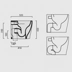 WC filomuro scarico traslato Domus Falerii collezione Multipla 52x36 cm con copriwater bianco lucido