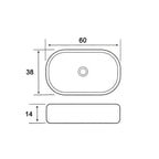 606196 - Lavabo da appoggio Bathcore in ceramica 60 cm â€“ Bianco lucido