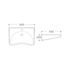 500028 - Lavabo sospeso disabili 65 cm in ceramica bianco lucido Linea Comfort Bathcore - Bianco lucido