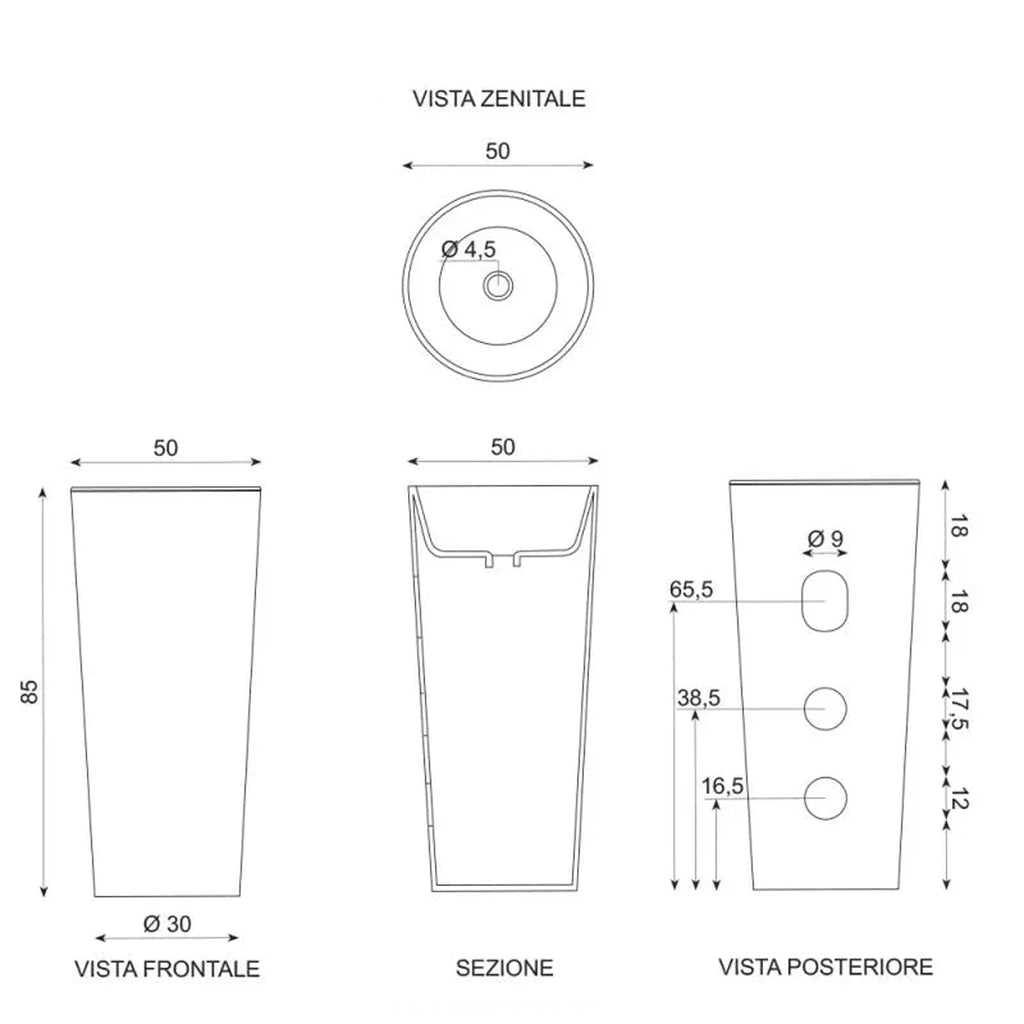 500024 -Lavabo freestanding in ceramica Bathcore
