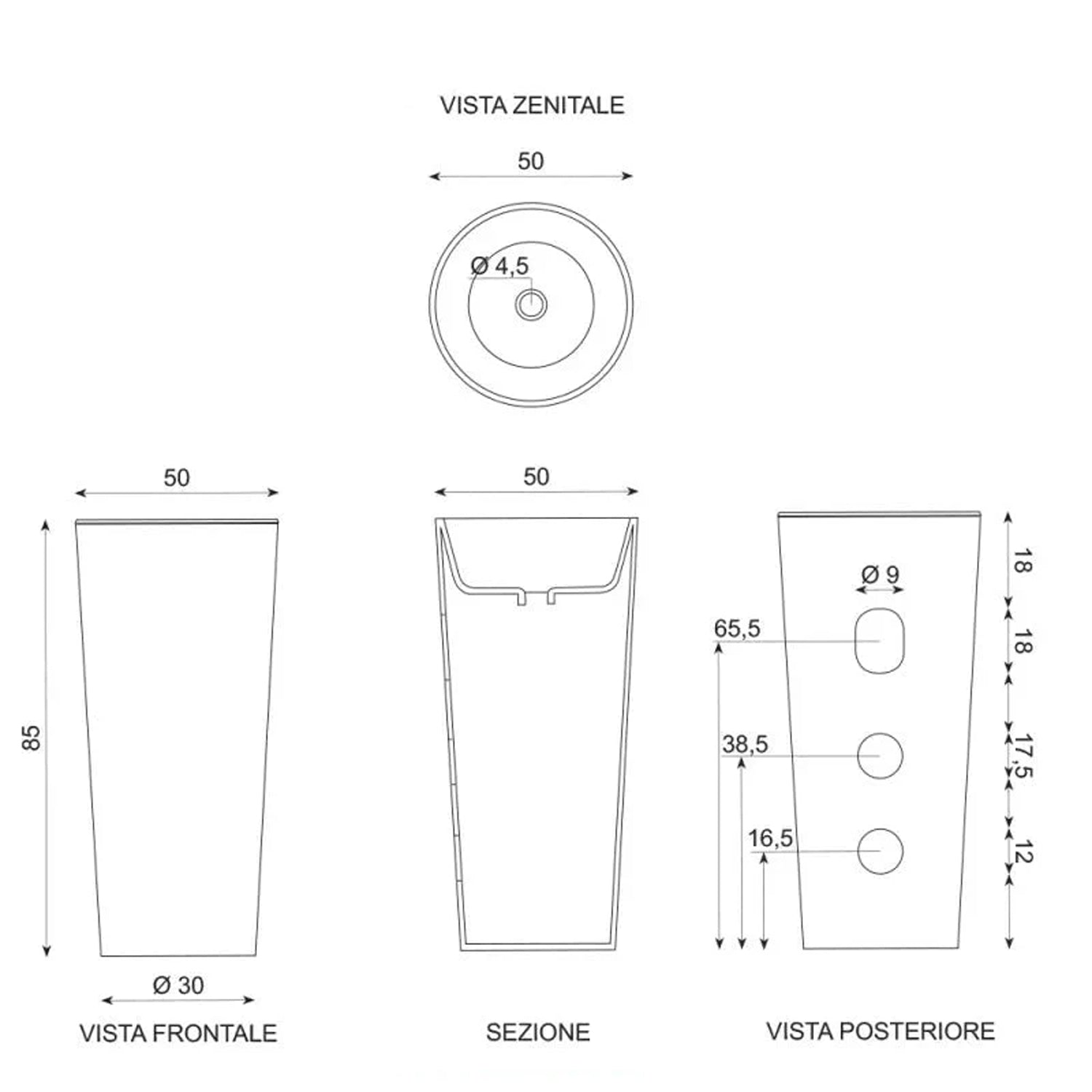 500024 -Lavabo freestanding in ceramica Bathcore